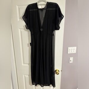 TORRID MESH O RING MAXI DRESS SWIM COVERUP NWT Black Size 0X
